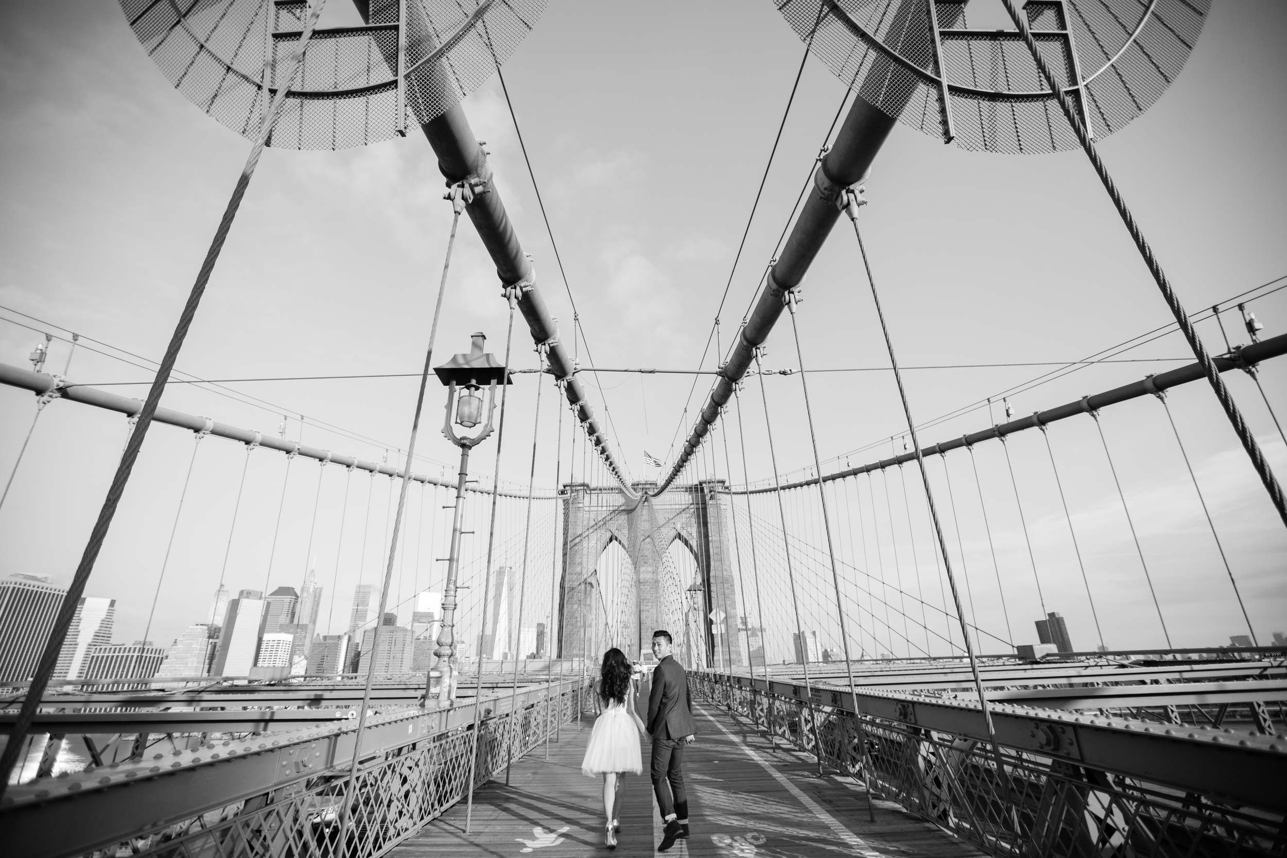 black and white Brooklyn bridge photography