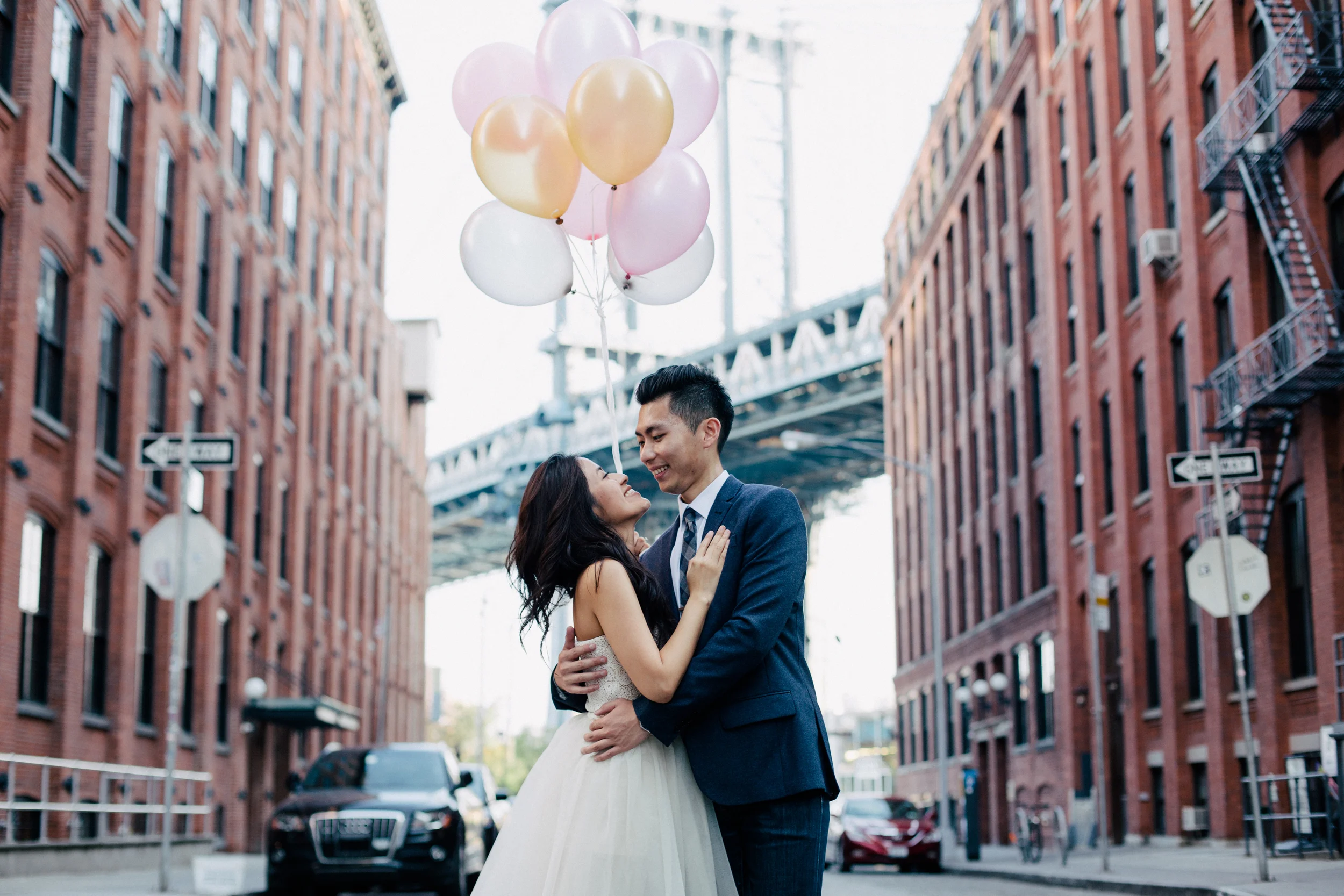 cute couple in dumbo urban shoot