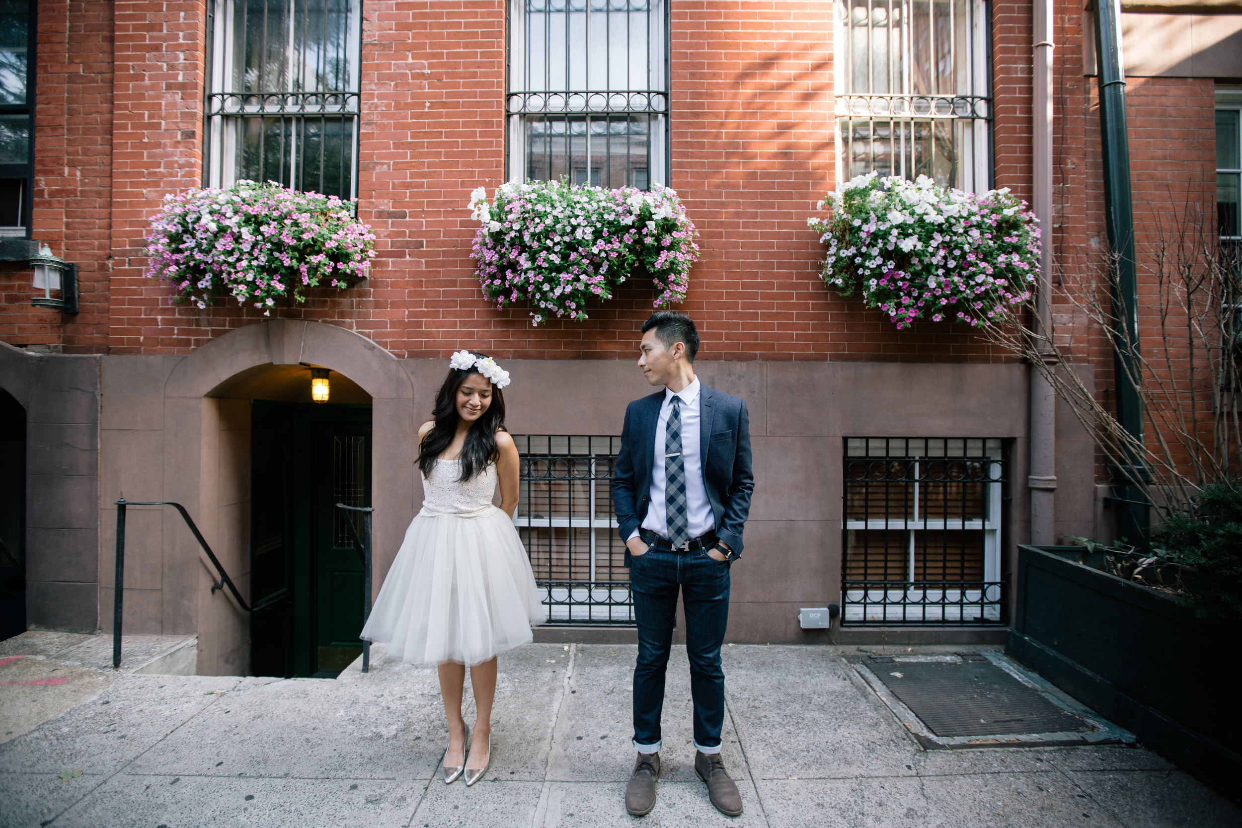 beautiful spring engagement photography in west village