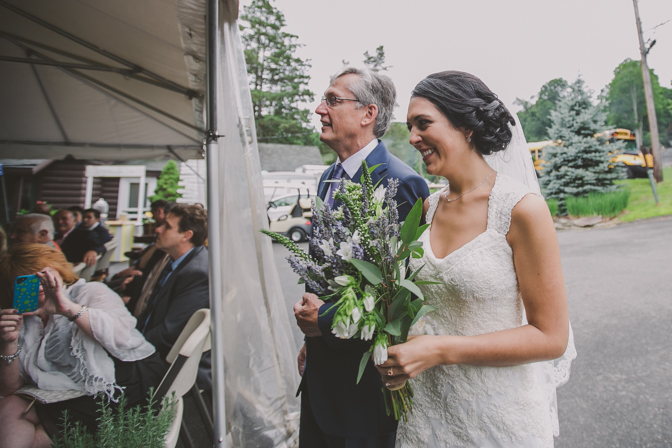 beautiful bride walking down isle