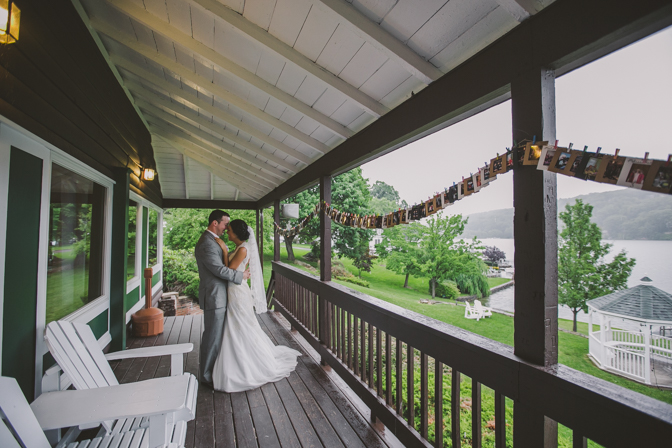 lakeside bridal shot of Connecticut wedding