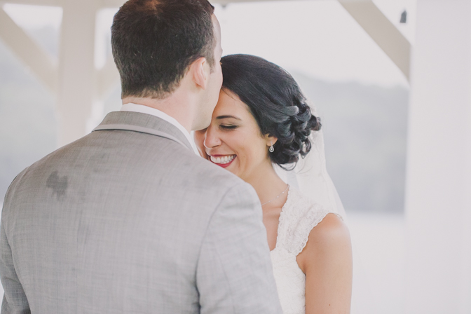forehead kiss from groom to bride