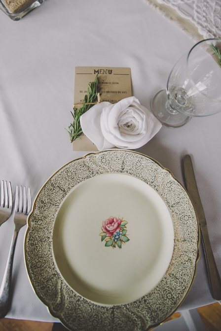 charming vintage plate at wedding
