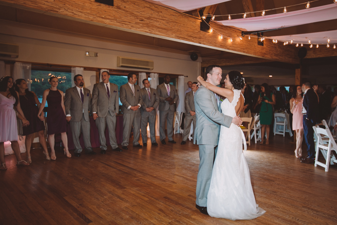 beautiful moment during first dance at bride and groom wedding