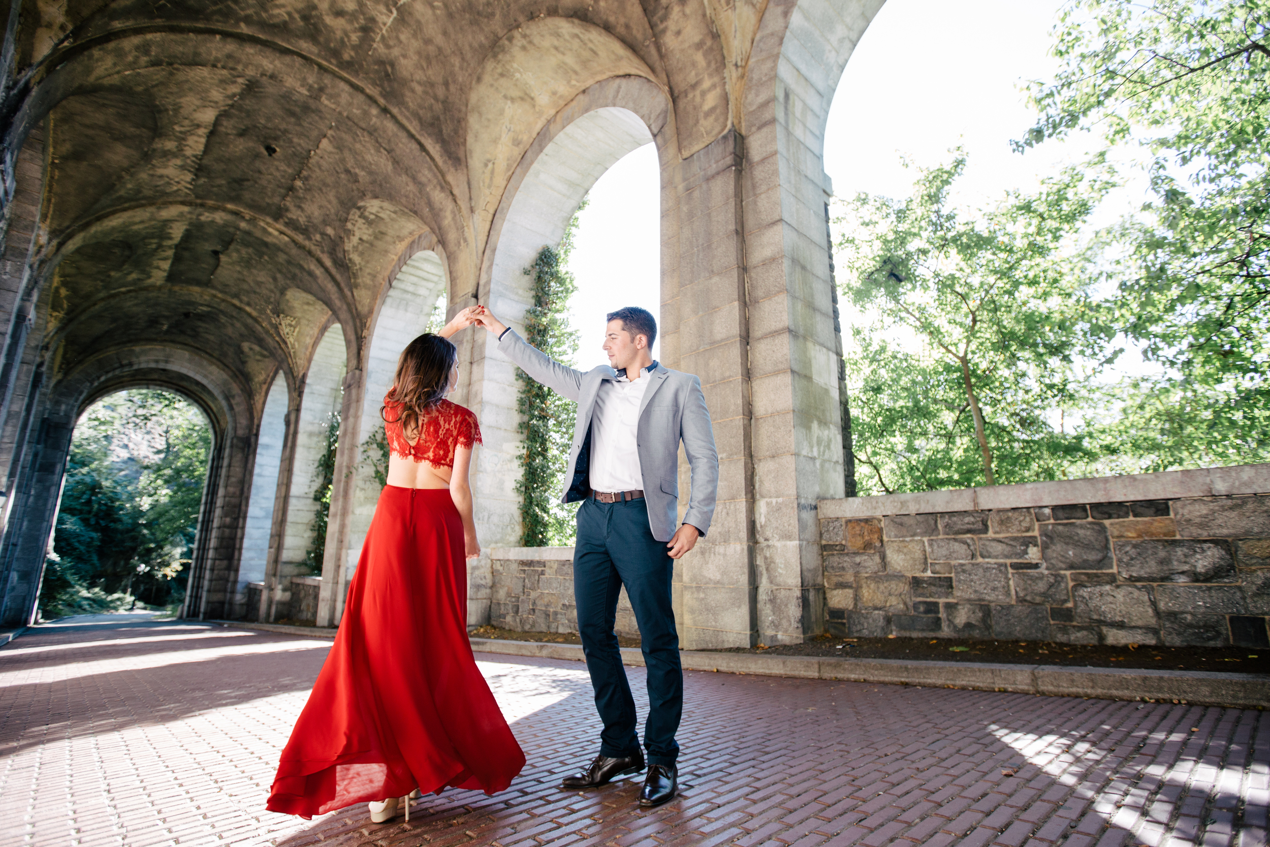 fall colors nyc engagement park shoot