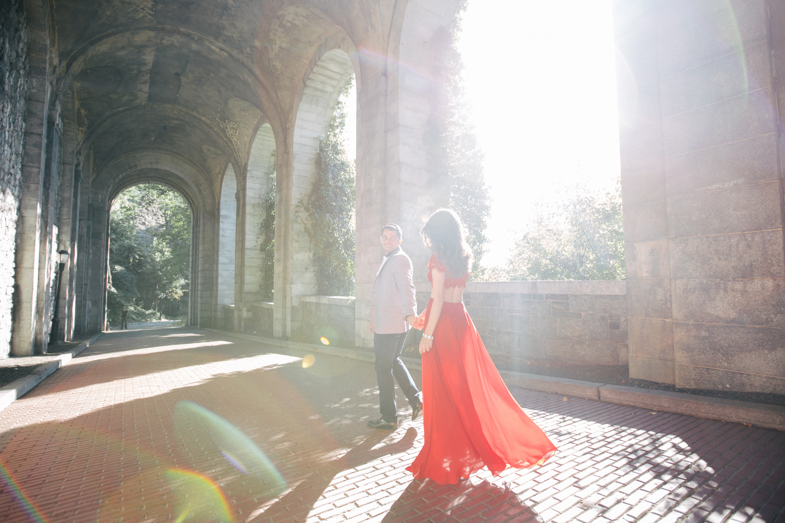 sunglare engagement photos nyc
