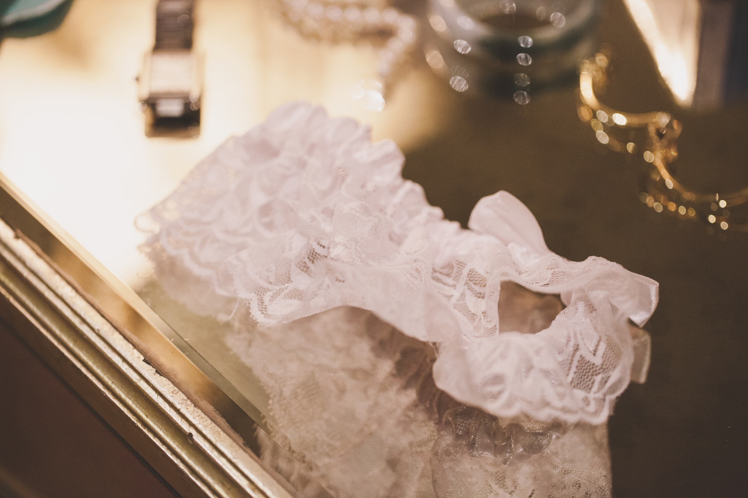 white lace wedding garter