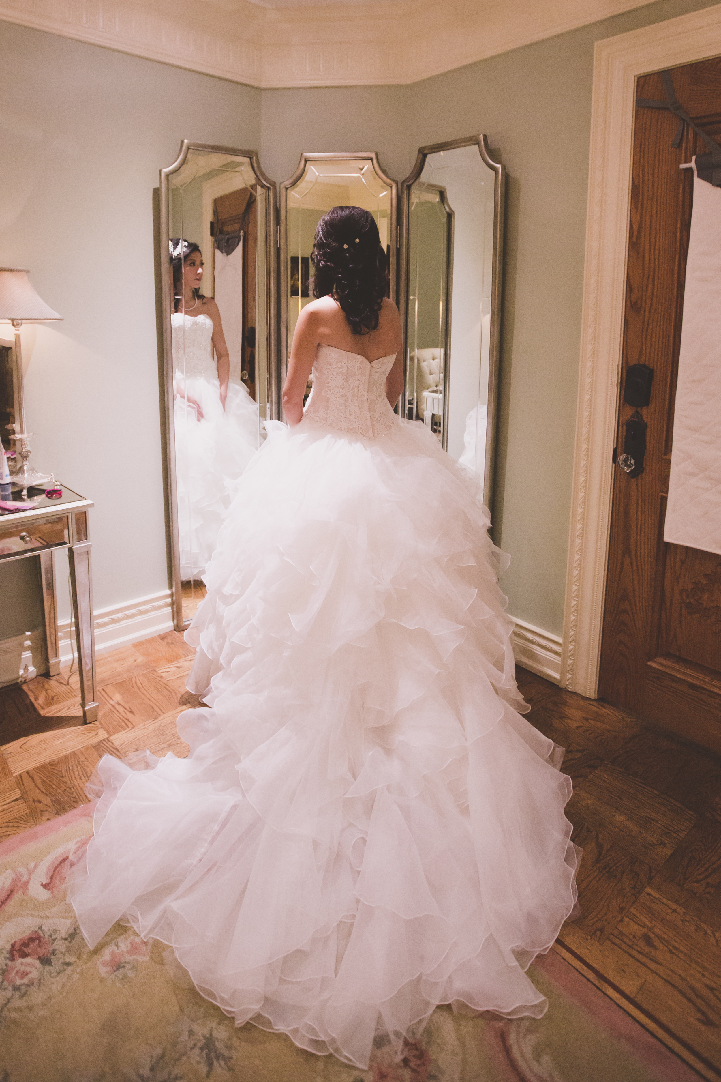 cupcake princess wedding dress getting ready