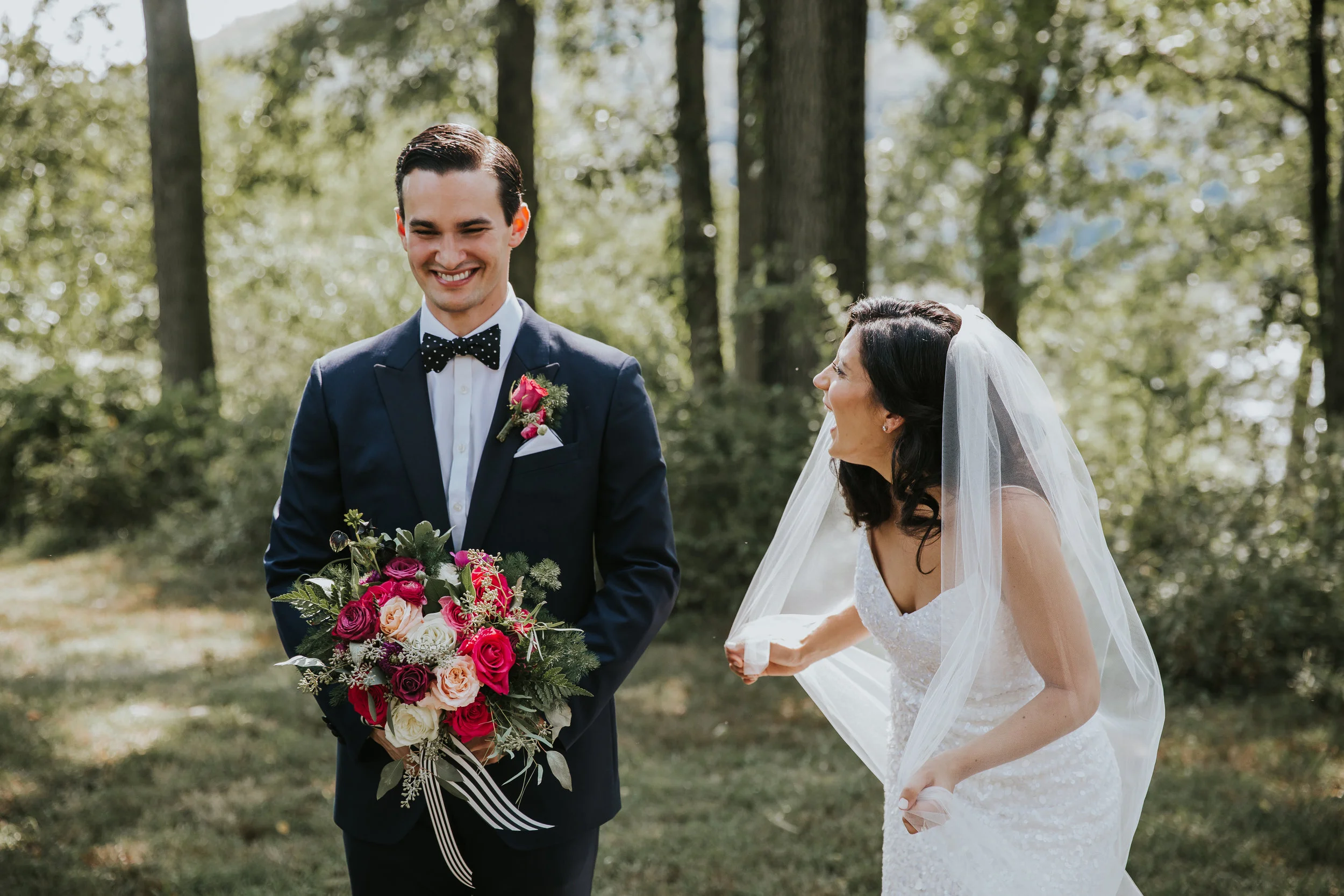 bride and groom silly