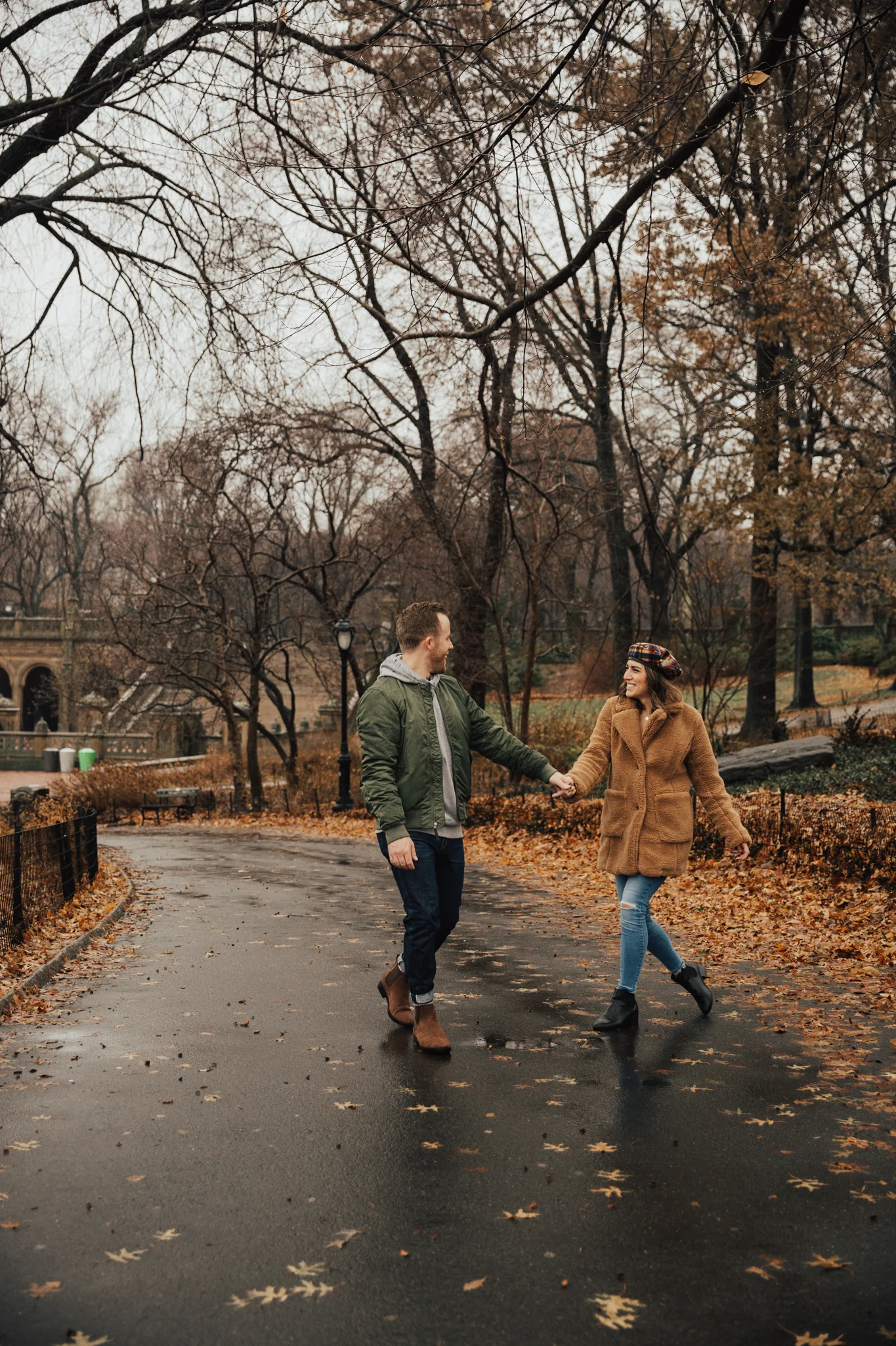 central park engagement photos