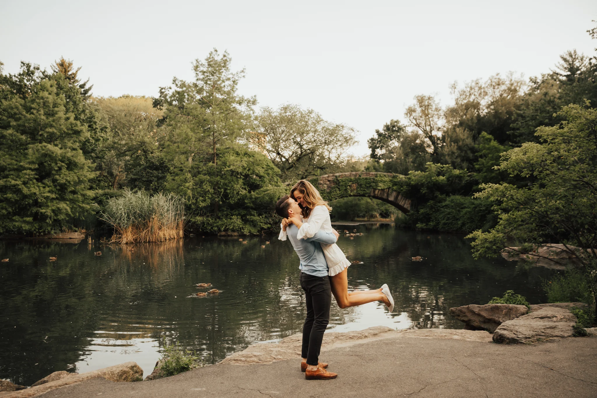 central park engagement photos