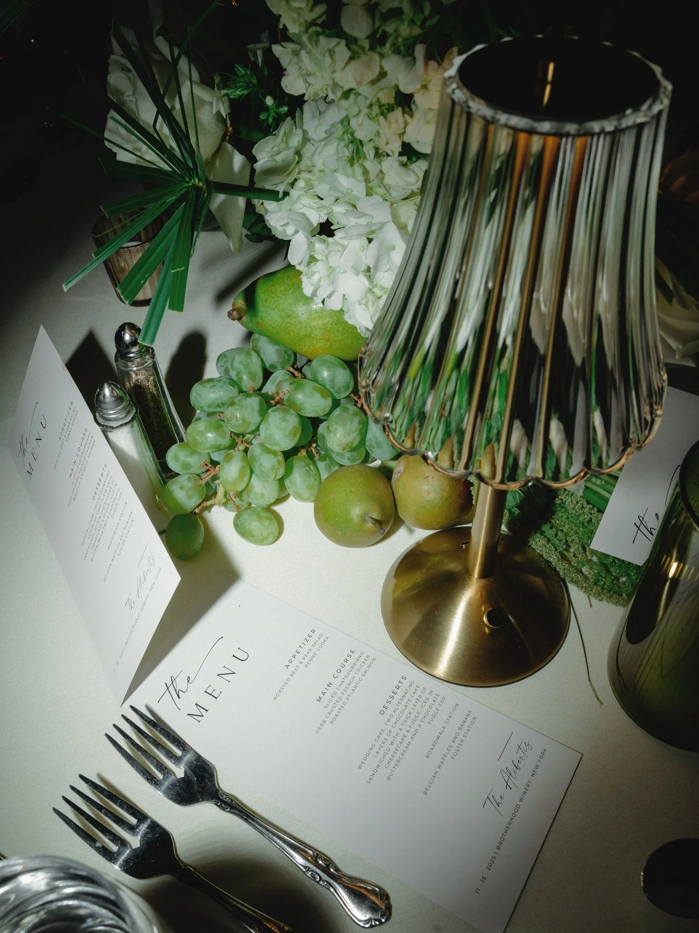 An ode to these wedding details at Brotherhood Winery🍷🍇🍐🥀 

The lace vintage dress, candlelit tables, grapes on the linen, and a room full of people who love them the most. 

Madison &amp; Chris ❤️

#upstatewedding #hudsonvalleyweddingphotographe