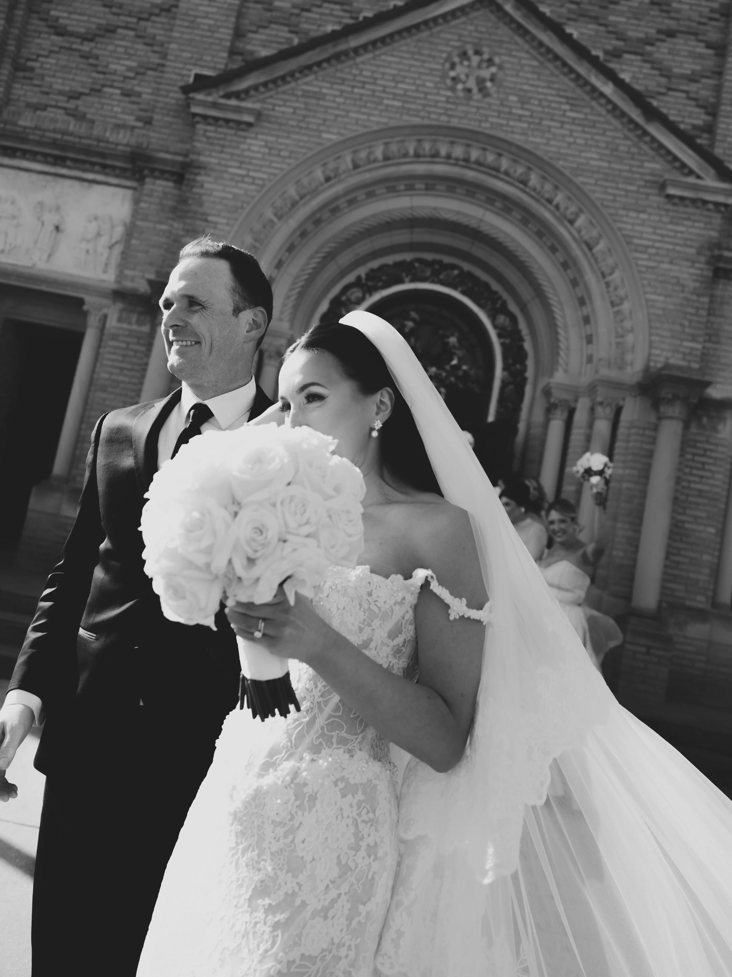 Church vows with a sprinkle of fun Polish traditions, castle looking rooms, a candlelit reception, oysters, caviar, a martini ice luge, vintage car and golden hour love in the backyard of Bourne Mansion. A wedding day that felt elegant, romantic, and