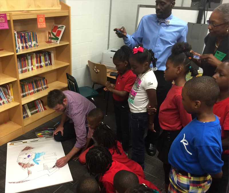 Impromptu drawing demo with the kids!