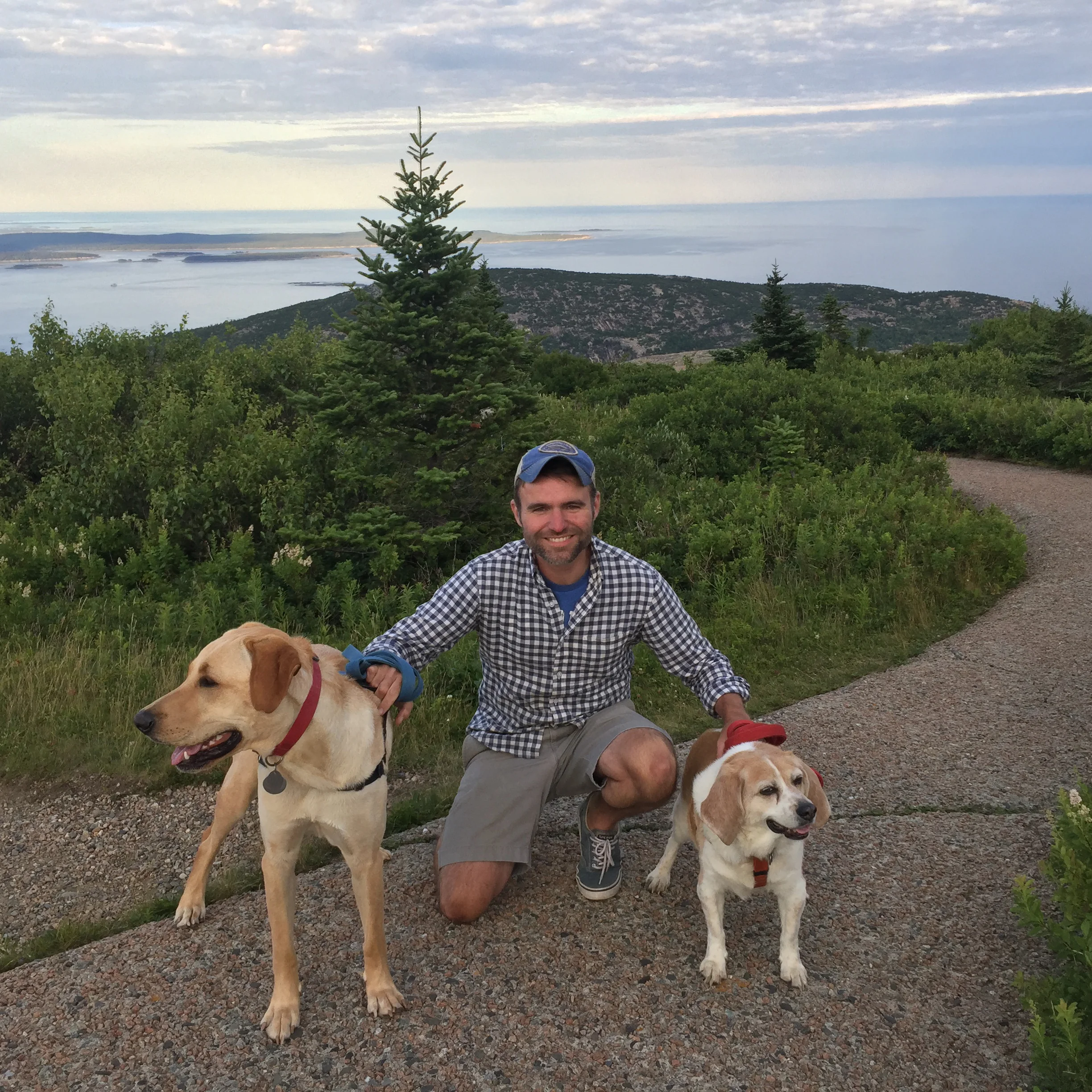 With Owen and Jack, Acadia, 2018.