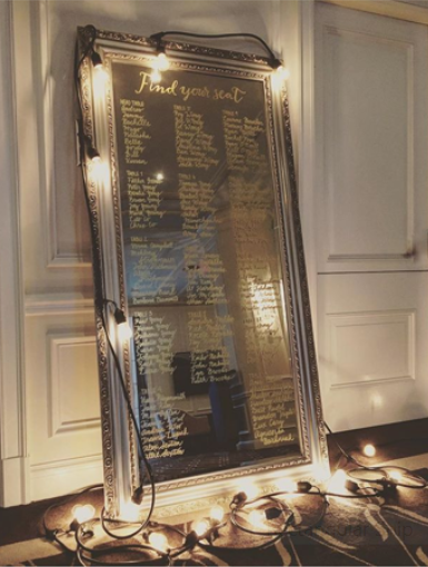 Silver mirror - tall Quantity: 1 Price: $75.00 ($250 including graphic)
