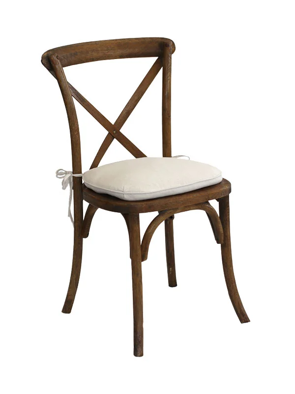 vineyard cross-back chair + cushion Quantity: 60 Price: $12.50