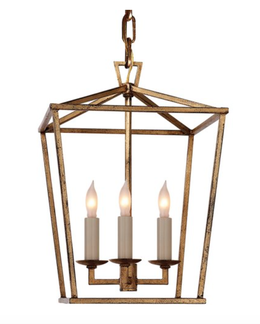 Gilded Iron Mini Lantern Chandelier