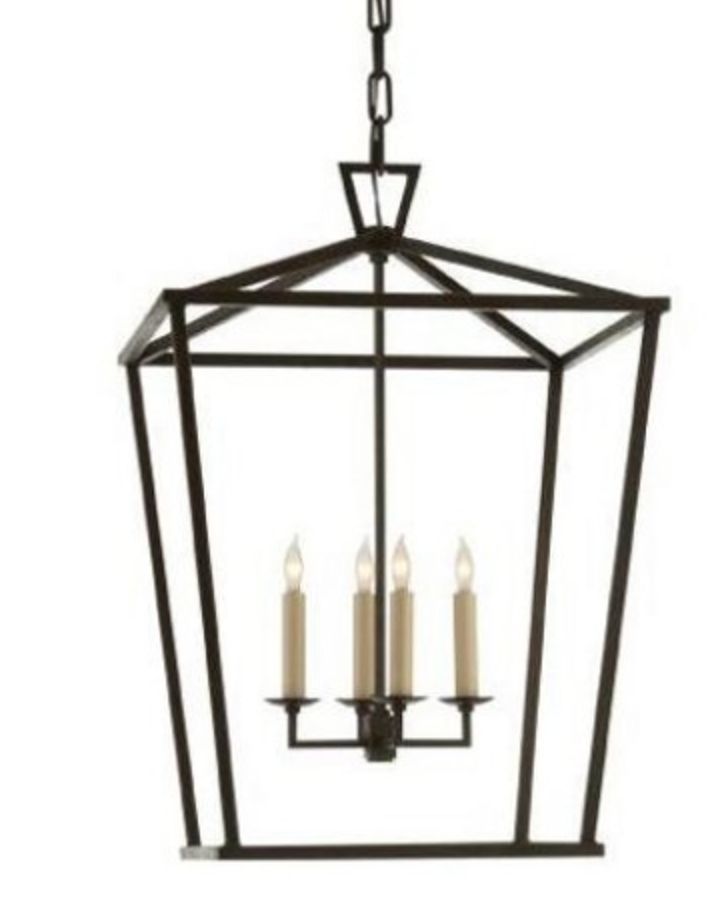 4 Light Lantern Chandelier in Iron
