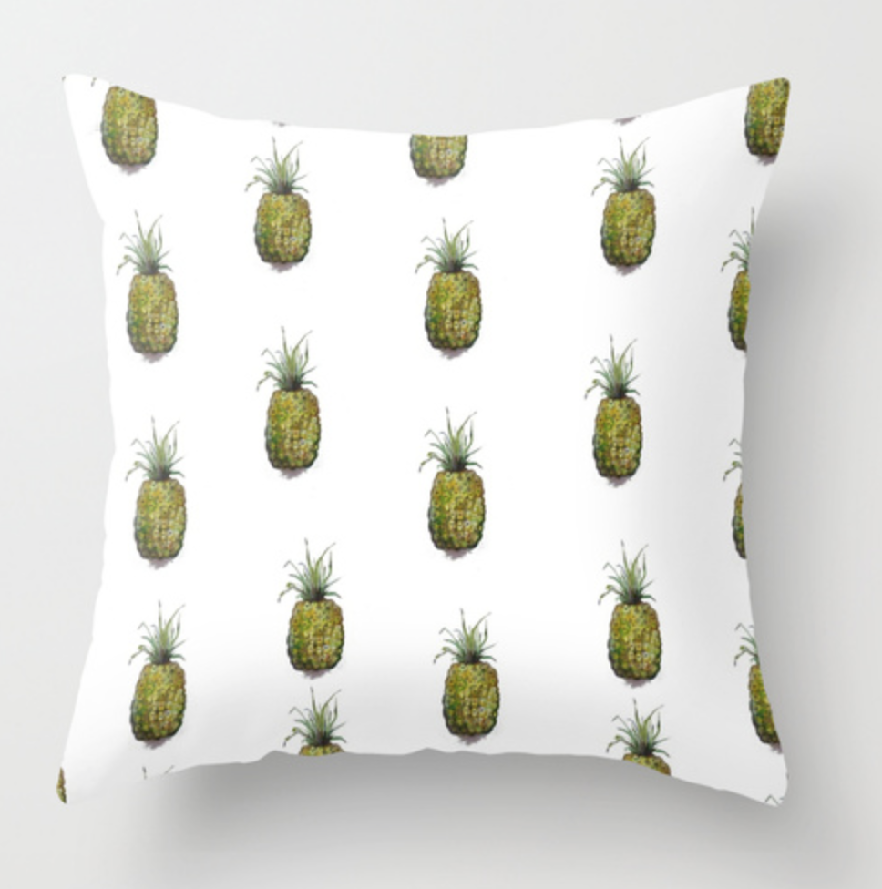 Small Pineapples Watercolor Pillow