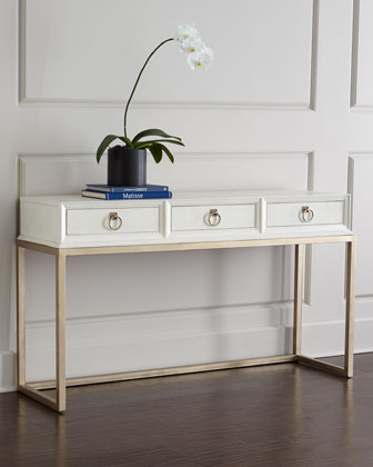 Using A Console Table As Desk In, Small White Console Table With Storage