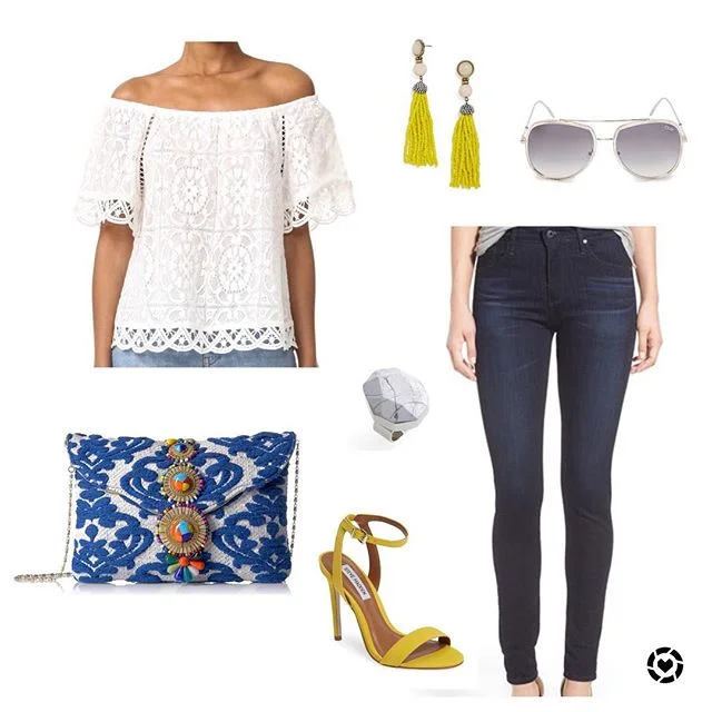 Cheers to a weekend of fun in the sun! 🔆🔆🔆 ➡️LINK IN BIO for outfit deets! Everything is in stock and under $100⬅️ (except jeans which are a bit more $) 😍👍🏻🌿🐚🎉 :: Shop this pic via screenshot with the new LIKEtoKNOW.it app #liketkit @liketoknow.it http://liketk.it/2qOzB #LTKUnder100