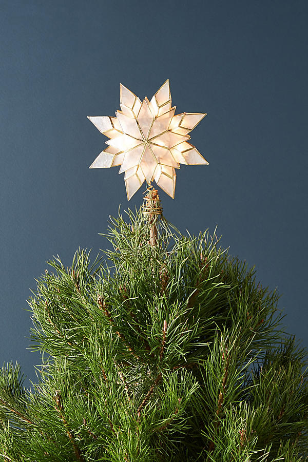 Capiz Star Light Up Christmas Tree Topper