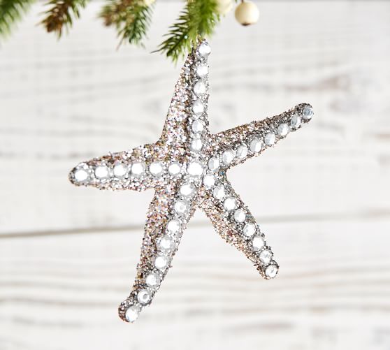 Sparkle Starfish Christmas Ornament