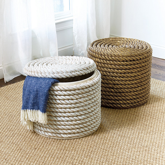 Rope Storage Ottoman and Stool