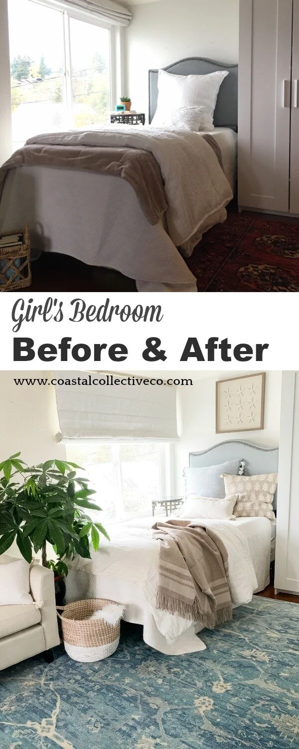 Girl's Bedroom Makeover Before and After