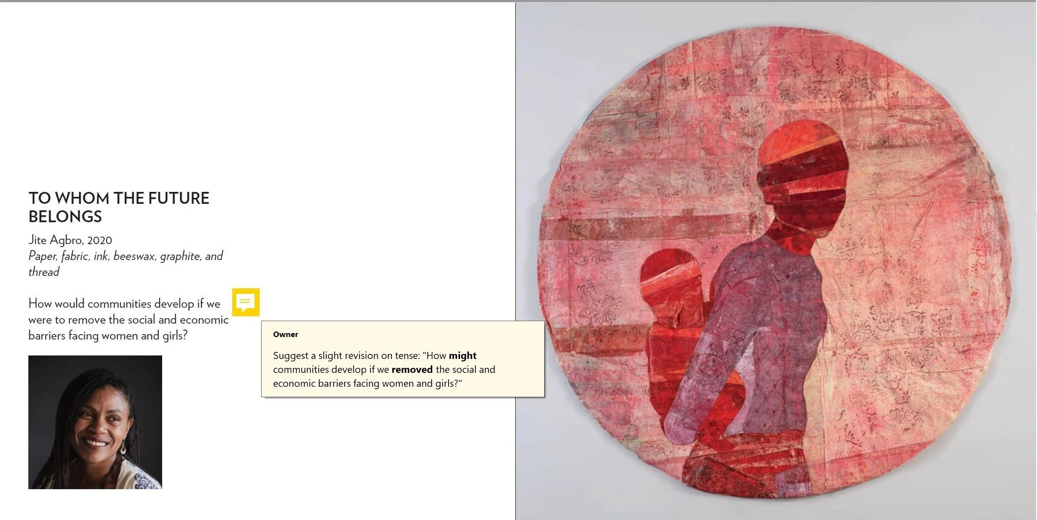 REFLECTIONS – 20 YEARS OF THEBILL &amp; MELINDA GATES FOUNDATION  On View Now:Online &amp; Along the Discovery Center Windows on 5th Ave. N.  ARTIST INTERVIEW: JITE AGBRO