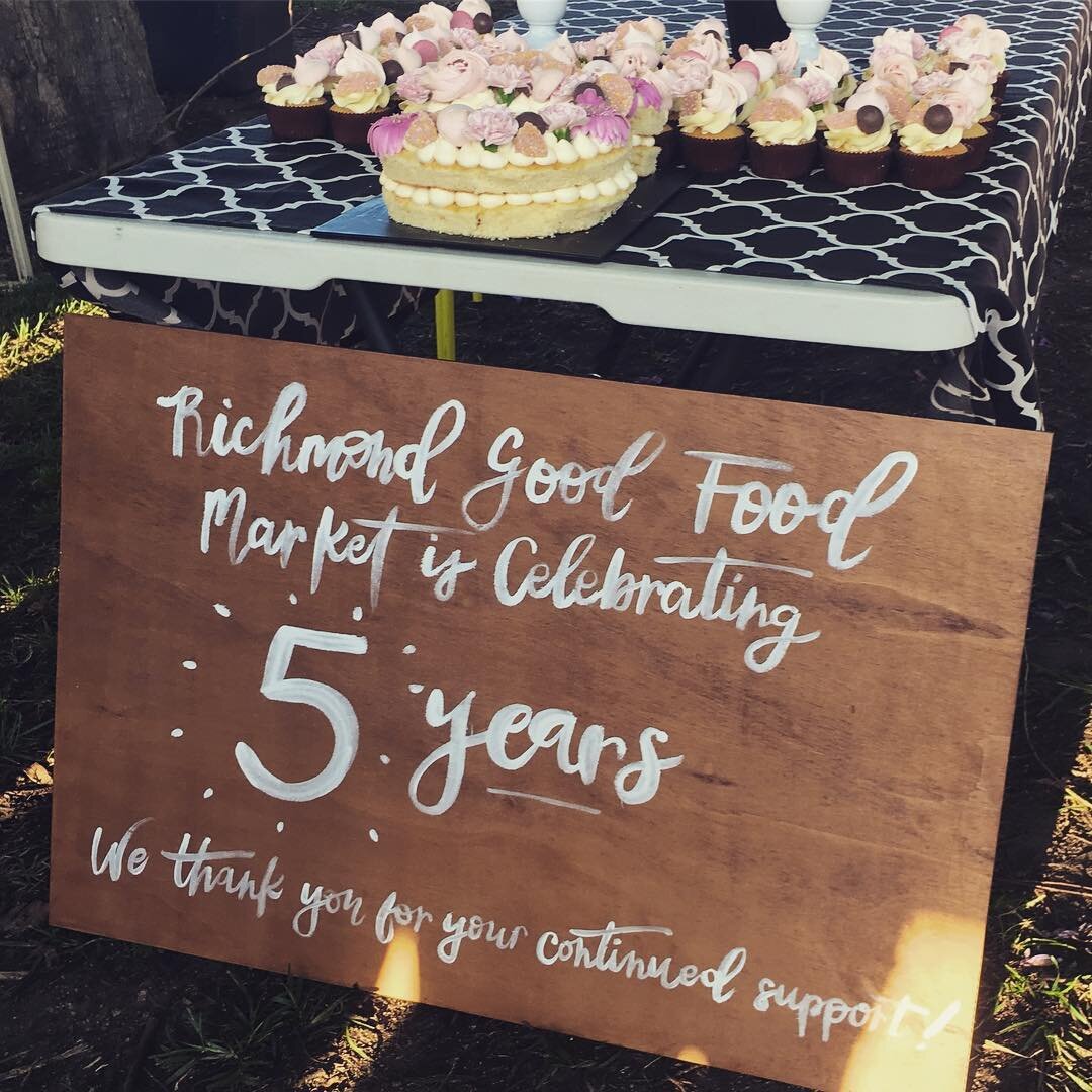 Happy 5th birthday to #richmondgoodfoodmarket we are here today to help celebrate. Come over and say 👋 #theriverkitchen