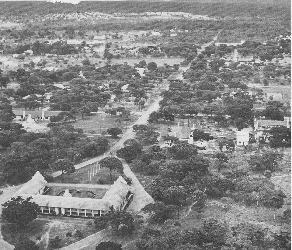 Abercon in the early 1960s. Looking North from over the IRLCS. Grasshopper Inn to the left.