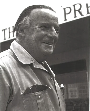 John Carlin outside The Lake Press Ltd., on the corner of Marshall Avenue and Little Poland. "Abercorn is a humorous place"