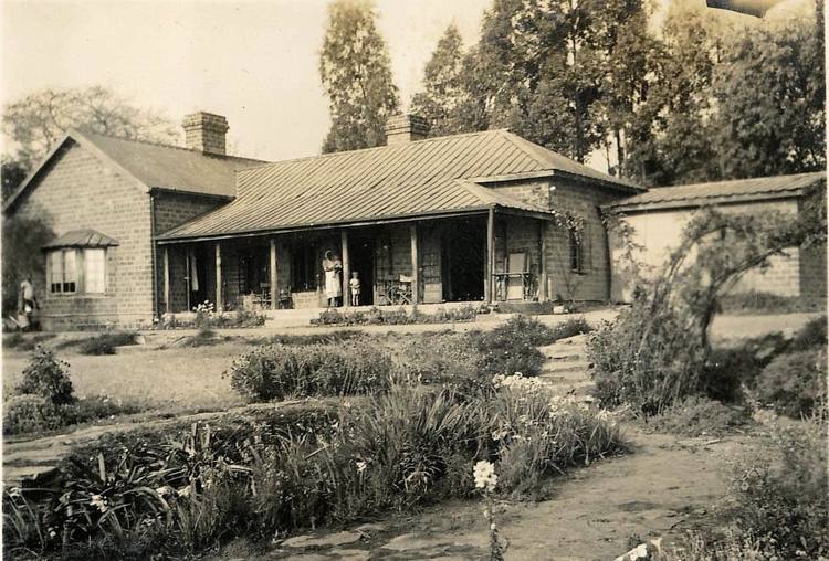 Mrs Draper's house at Ndundu on the Kawimbe Road. Mrs Mary Richards, the well know plant collector for Kew Gardens, later lived here. It had an especially fine garden that was visited by a cheetah. It came up and lapped water from the bird bath while Mrs Richards and her visitors enjoyed tea on the veranda.