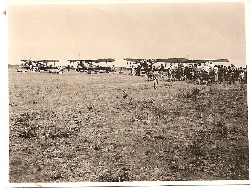 An Royal Air Force proving flight arrives at Abercorn Areodrome in 1934