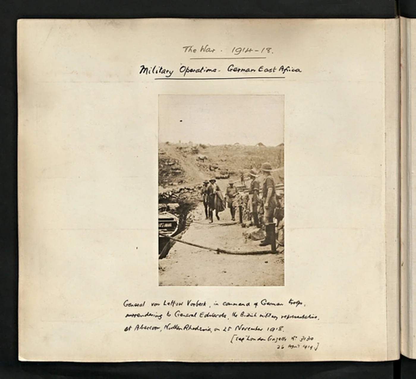 Von Lettow Vorbeck's surrender from the Zambia National Archives