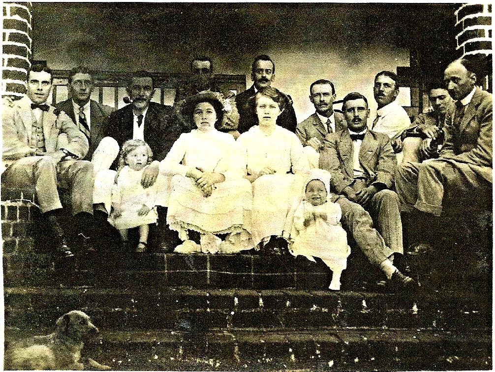 Claude Oldfield is second left of this group at the Native Commissioner's House in Abercorn in 1914. Photo Malcolm Alexander.