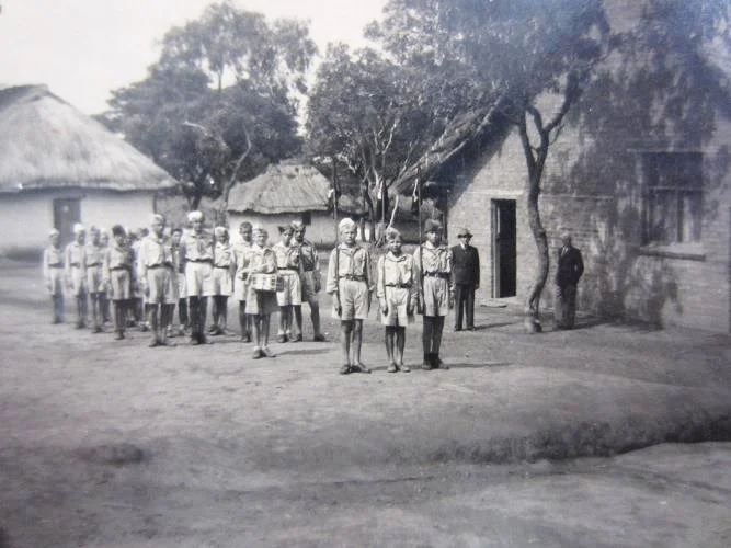 The Polish Boy Scout Troop at the Camp in Abercorn