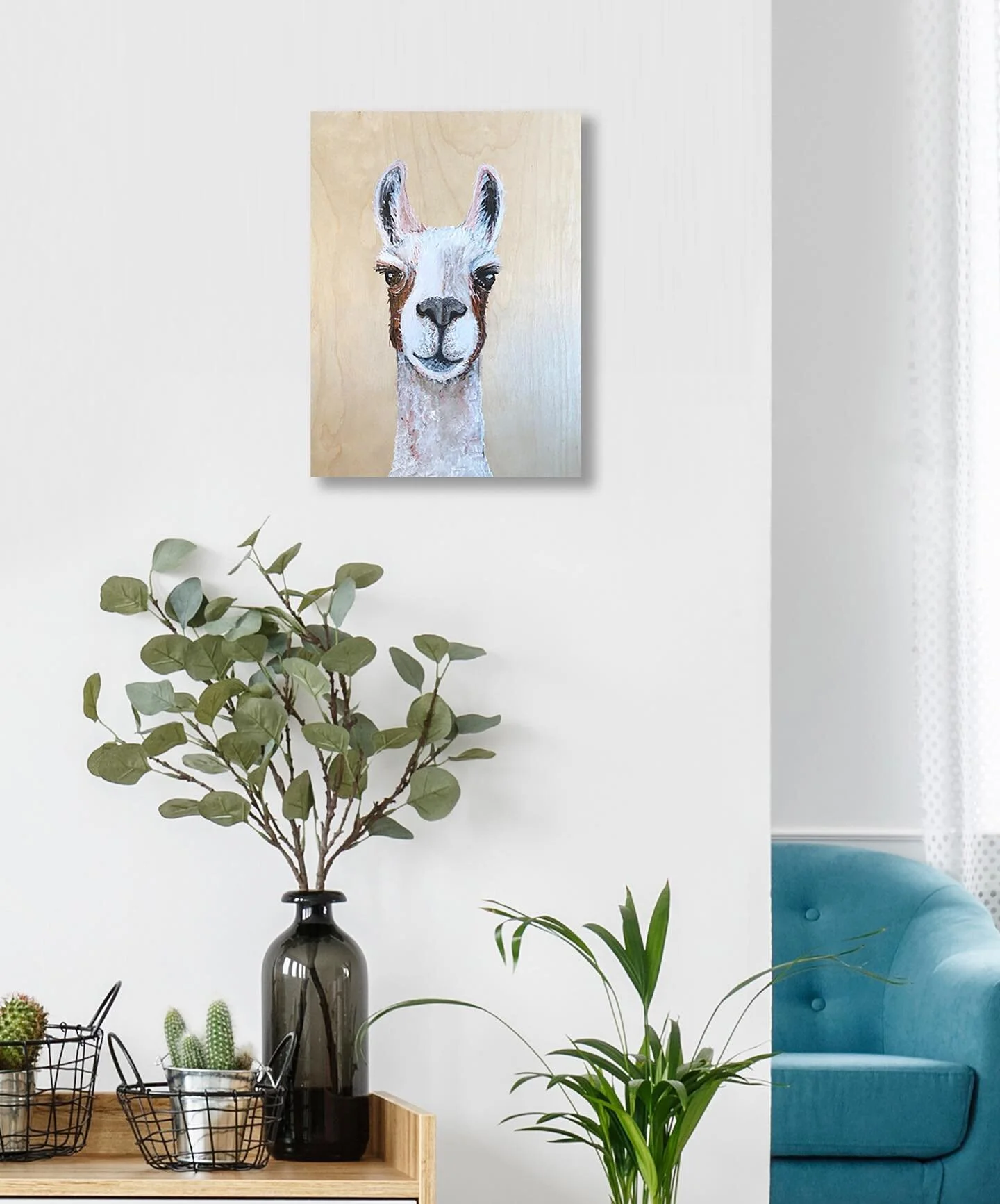 Brown &amp; White Llama 9x12, on wood panel.

Available in the Etsy Store, link in bio. #llama #alpaca #animalart #art #painting #etsyshop