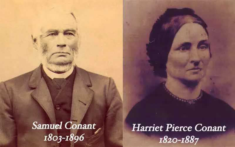 Samuel was the son of Josiah and Olive Conant, who moved to Richmond from Beverly, MA in 1802. Samuel grew up on Main St. in Richmond Village, where his father owned a livery and stable. In 1829, Samuel married Lucy Barber, and purchased the Barber Farm on Hillview Road, where he farmed for several years. Sadly, Lucy died at the age of 29, leaving Samuel a widower. In 1840, Samuel married Harriet Pierce, and in 1846 they purchased Riverside Farms, which, at that time, was called "the turnpike farm" and later became called "Conant's flats." Together, Samuel and Harriet established Riverside Farms and had five children, Polly Jane, Samuel, Harriet, Ransom, and Hiram. 
