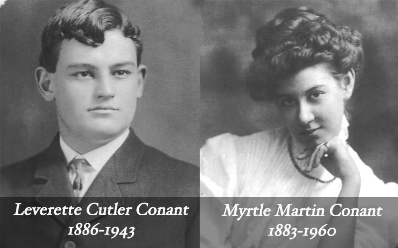  Leverette, the youngest child of Ransom and Abbie, was known to friends as "Lev" or "L.C." He married Myrtle Helen Martin in 1908, and together they had five children, twin girls named Virginia and Constance (Ginny &amp; Connie), June, Ransom, and W