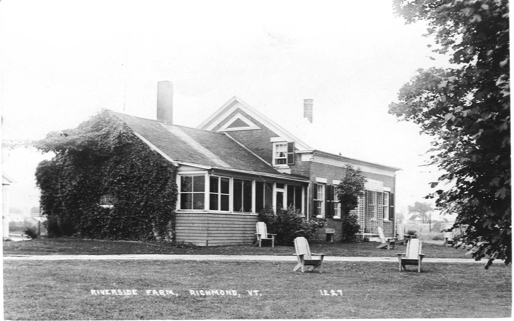 During the Great Depression, Myrtle Conant hosted guests at the farm during the summer, to help make ends meet. This is one of the postcards guests could send back home to tell their friends about their summer in the country.
