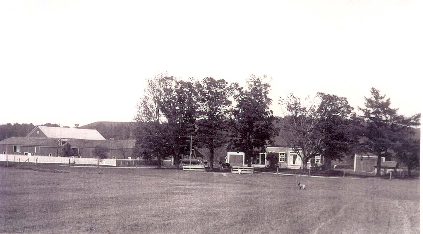 Although many renovations have been made, the farmhouse retains its original character today. Pictured in this photo is the original barn, which burned to the ground in April 1915.