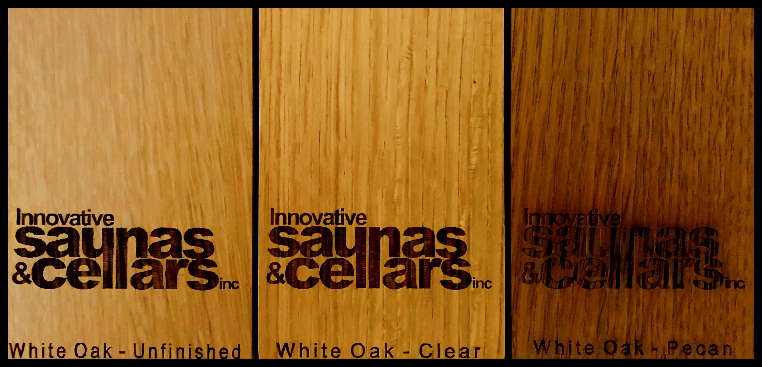 White Oak:  Unfinished - Clear Lacquer - Pecan