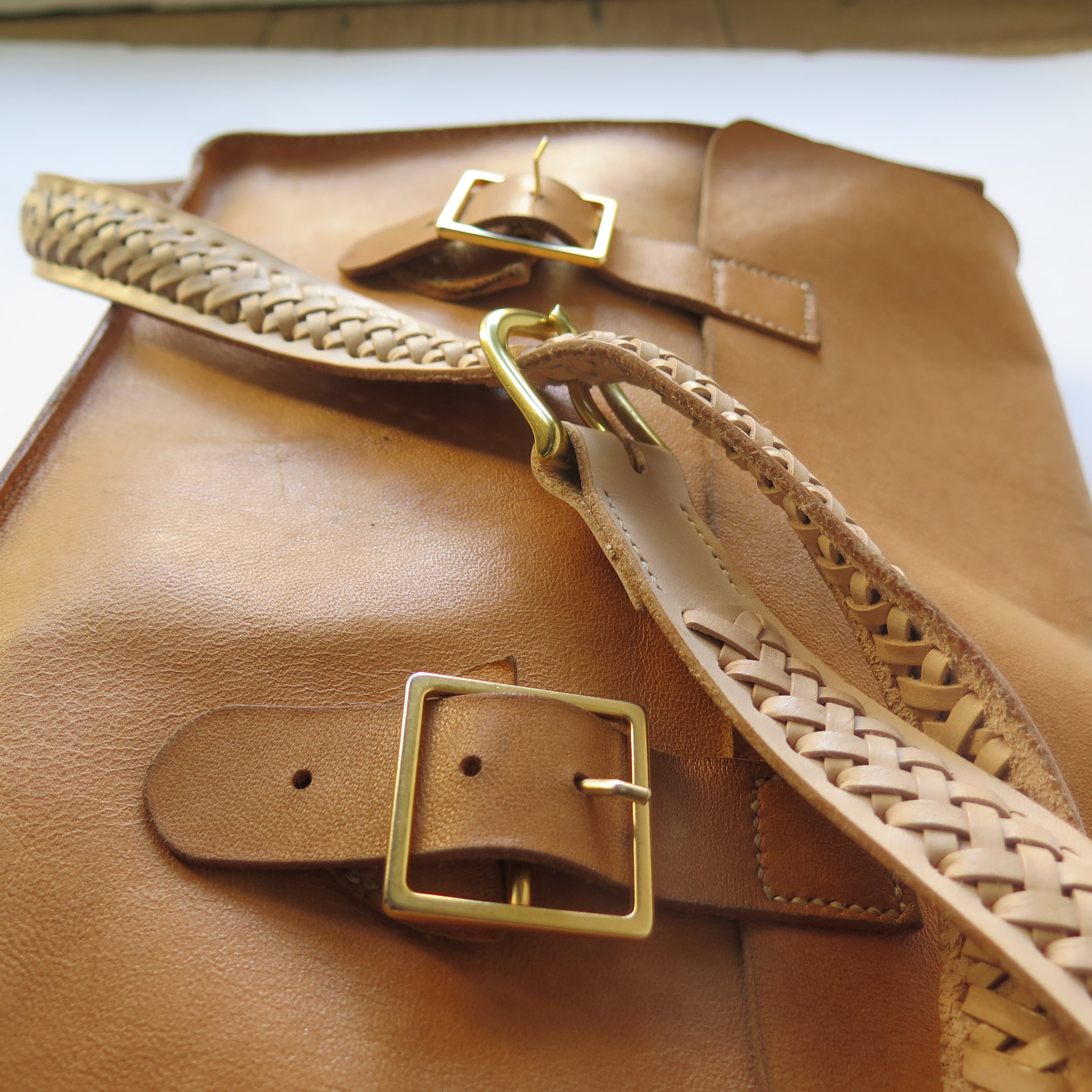 Saddle Stitch Leather Backpack