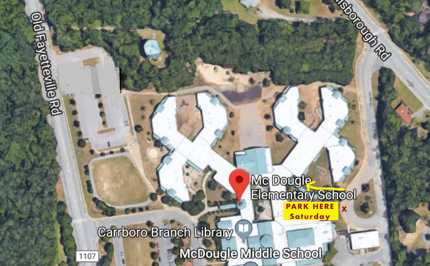 map of where to park and enter.