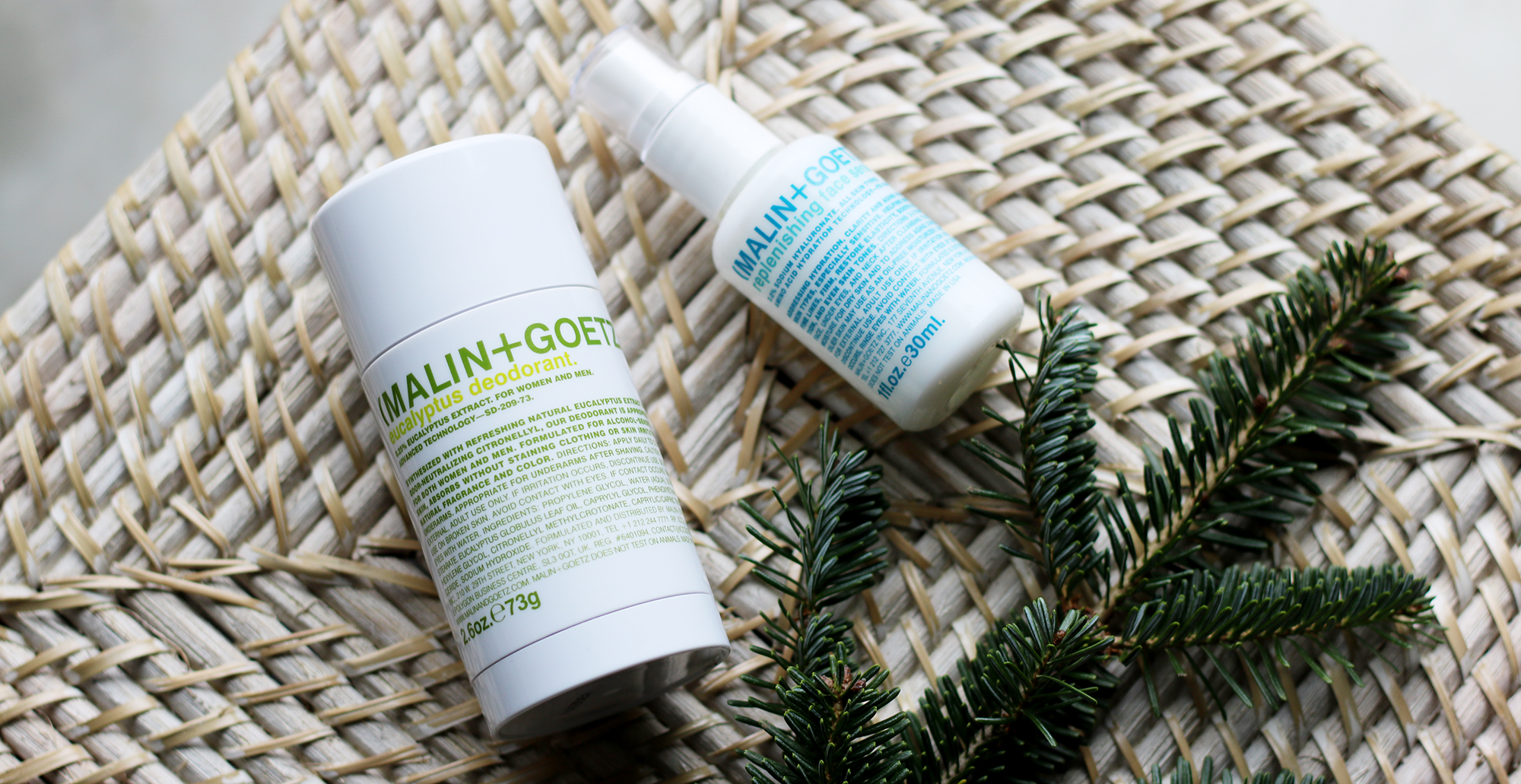 Malin + Goetz deodorant and face serum