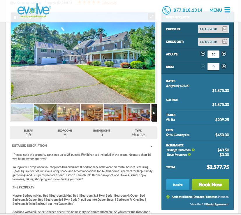 Click on the image above to be taken to the site for booking. The rate above includes all fee's taxes, cleaning, & insurance. To book the Annex next door with 3 additional bedrooms you can contact our booking partner and let them know you would like to rent the entire estate or of course, you can just rent the Annex with a couple of friends instead! To see photos and details about the Annex click here. 