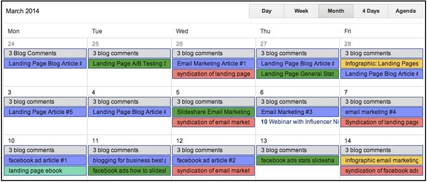 social media calendar